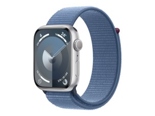 Apple Watch Series 9 (GPS) - silver aluminium - smart watch with sport loop - winter blue - 64 GB