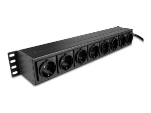 LINDY - power distribution strip - schuko sockets, horizontal, with switches - 3500 Watt