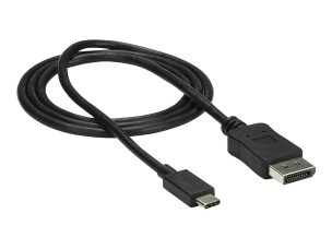 StarTech.com 3ft/1m USB C to DisplayPort 1.2 Cable 4K 60Hz, USB-C to DisplayPort Adapter Cable HBR2, USB Type-C DP Alt Mode to DP Monitor Video Cable, Compatible with Thunderbolt 3, Black - USB-C Male to DP Male (CDP2DPMM1MB) - DisplayPort cable - 24 pin 