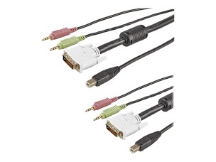 StarTech.com 6 ft 4-in-1 USB DVI KVM Cable with Audio and Microphone - DVI KVM Cable - USB KVM Cable - KVM Switch Cable (USBDVI4N1A6) - keyboard / video / mouse / audio extension cable - 1.8 m