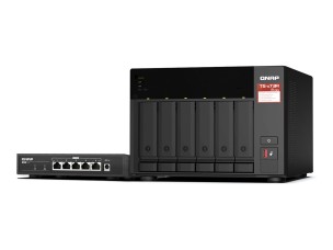 QNAP TS-673A - NAS server - with QSW-1105-5T switch