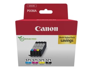 Canon CLI-571 C/M/Y/BK Multipack - 4-pack - black, yellow, cyan, magenta - original - ink tank