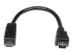 StarTech.com 6in Micro USB to Mini USB Adapter Cable M/F - Micro USB male to Mini USB female - Micro USB to Mini USB Adapter (UUSBMUSBMF6) - USB adapter - mini-USB Type B to Micro-USB Type B - 15.24 cm