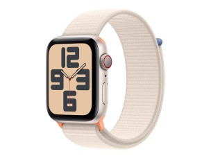 Apple Watch SE (GPS + Cellular) 2nd generation - starlight aluminium - smart watch with sport loop - starlight - 32 GB