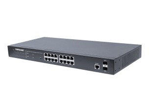 Intellinet 16-Port Gigabit Ethernet PoE+ Web-Managed Switch with 2 SFP Ports, IEEE 802.3at/af Power over Ethernet (PoE+/PoE) Compliant, 374 W, Endspan, 19" Rackmount - switch - 16 ports - Managed - rack-mountable