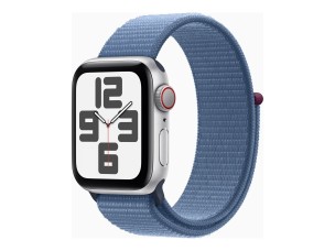 Apple Watch SE (GPS + Cellular) 2nd generation - silver aluminium - smart watch with sport loop - winter blue - 32 GB