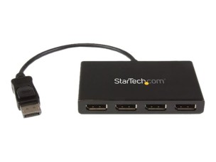 StarTech.com 4-Port Multi Monitor Adapter, DisplayPort 1.2 MST Hub, 4x 1080p, Video Splitter for Extended Desktop Mode on Windows PCs Only, DP to Quad DP Monitors MST Hub - DP Multi Stream Transport Hub (MSTDP124DP) - video splitter - 4 ports