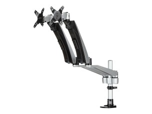 StarTech.com Desk Mount Dual Monitor Arm - Full Motion Articulating Arms - Premium Dual Monitor Stand - For up to 30" (19.8lb/9kg) VESA Mount Monitors - Tool-less Assembly - Steel & Aluminum mounting kit - full-motion - for LCD display - black, silver