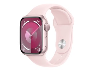 Apple Watch Series 9 (GPS) - pink aluminium - smart watch with sport band - light pink - 64 GB