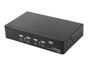 StarTech.com 4 Port DisplayPort KVM Switch, 4K 60Hz, Single Display, Dual Port UHD DP 1.2 USB KVM Switch with Integrated USB 2.0 Hub and Audio, Dell, HP, Apple, Lenovo, TAA Compliant - Keyboard/Video/Mouse Switch (SV431DPUA2) - KVM / audio switch - 4 port