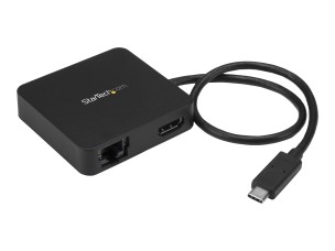 StarTech.com USB C Multiport Adapter, Portable USB-C Mini Dock 4K HDMI Video, Gigabit Ethernet, USB 3.0 Hub (1x USB-A 1x USB-C), USB Type-C Multiport Adapter, Thunderbolt 3 Compatible - USB-C Travel Dock (DKT30CHD) - docking station - USB-C / Thunderbolt 