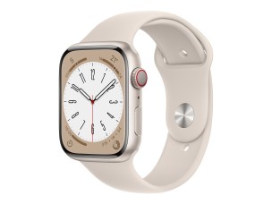 Apple Watch Series 8 (GPS + Cellular) - starlight aluminium - smart watch with sport band - starlight - 32 GB
