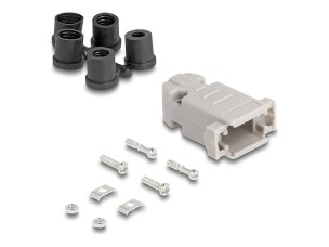 Delock - D-Sub 9-pin connector housing - male / female, with rubber seals