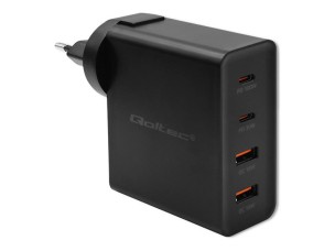 Qoltec Power Pro power adapter - GaN, 5-20V, 1.5A - 2 x USB, 2 x USB-C - 130 Watt