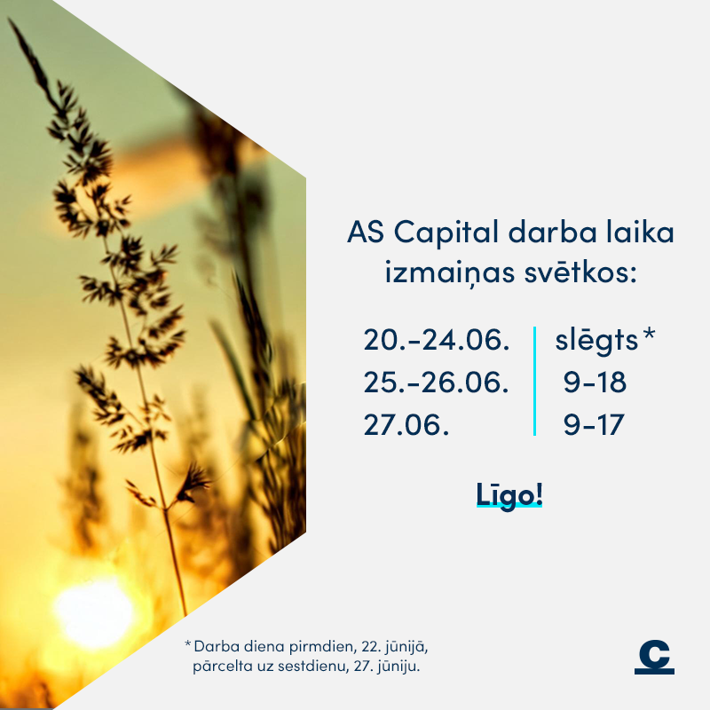 Capital darba laiku izmaiņas